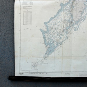 Vintage Seekarte, Maritim Karte, Palau Inseln, Nordpazifik Ozean, Pull Down Karte 1985 Made in the USA, Sea Sailing Map Geography