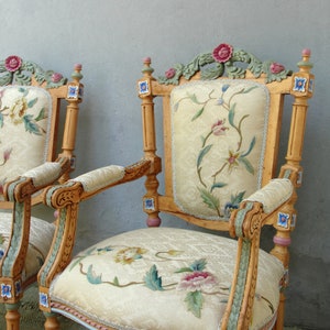 Embroidered armchair store