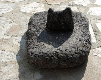 Antique Herb Grinder,Poppy Grinder, Stone Grinder. Very rare Anatolian Turkish Handcarved Haşaştaşı. Haşgeşdaşı. 1940s