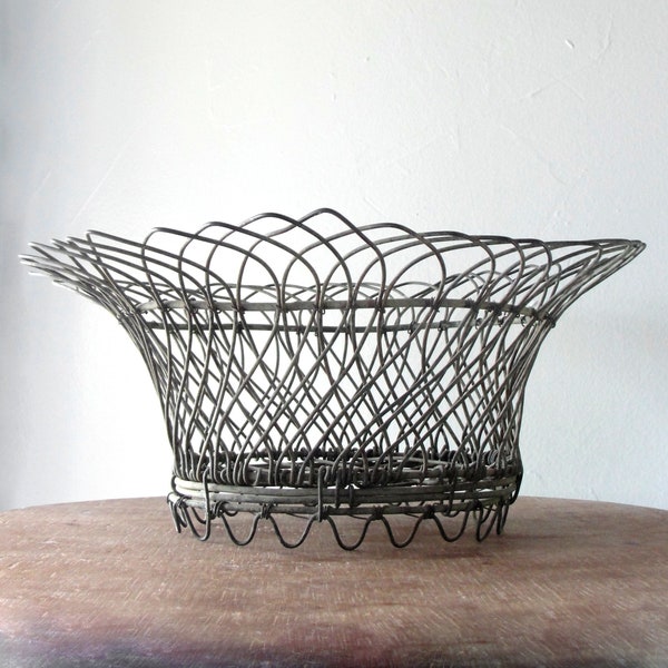 Antique Wire Basket Etsy