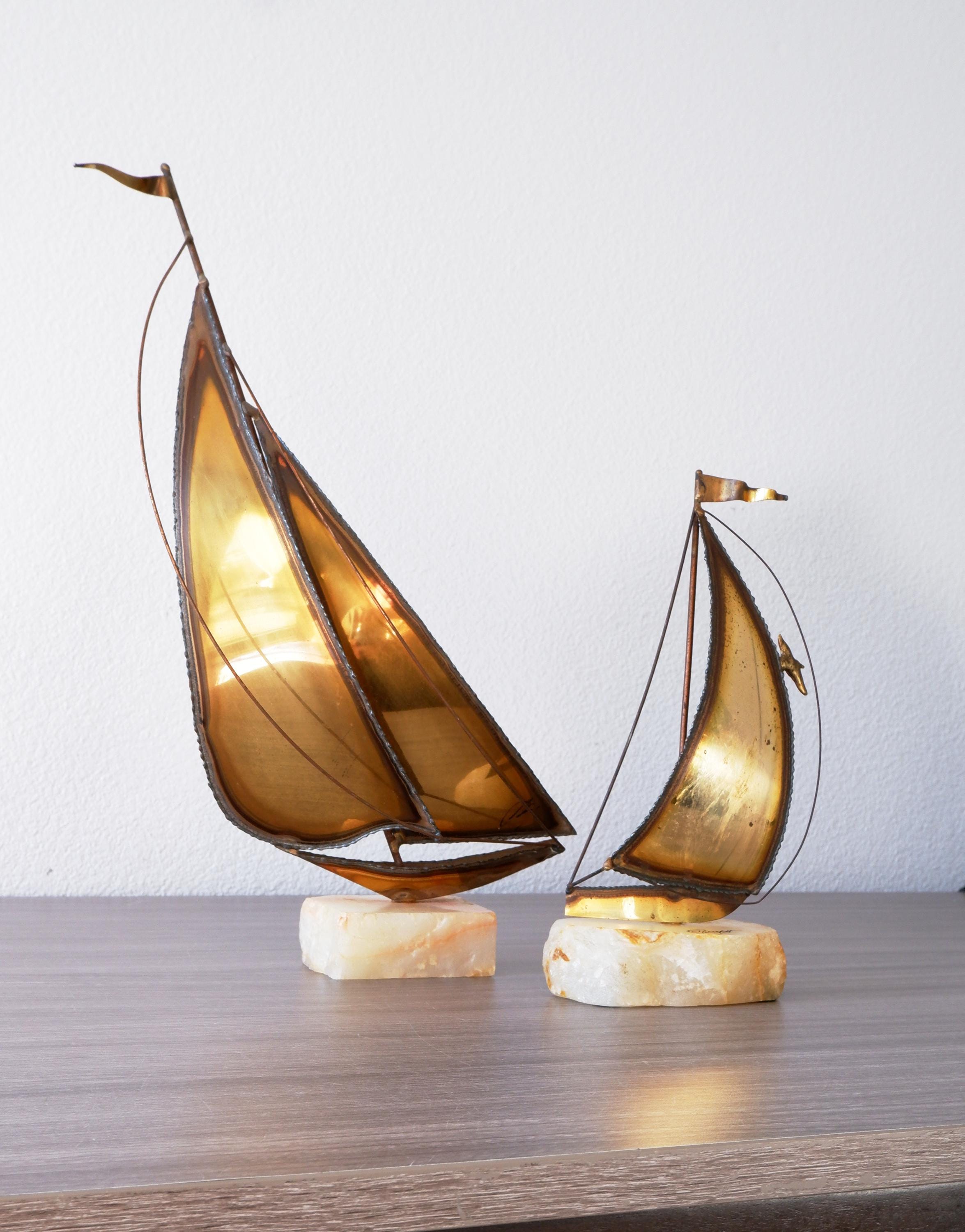 アンティーク雑貨 US VINTAGE C.Jere YACHT Brass Sculpture US VINTAGE C.Jere YACHT Brass Sculpture（Curtis Jere