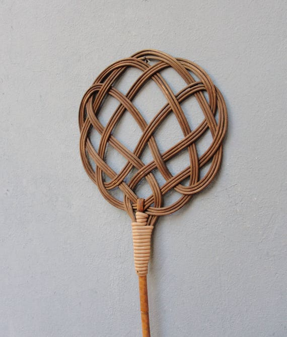 Antique Carpet Beater Rattan Celtic Knot Rug Beater 1910's 1920's