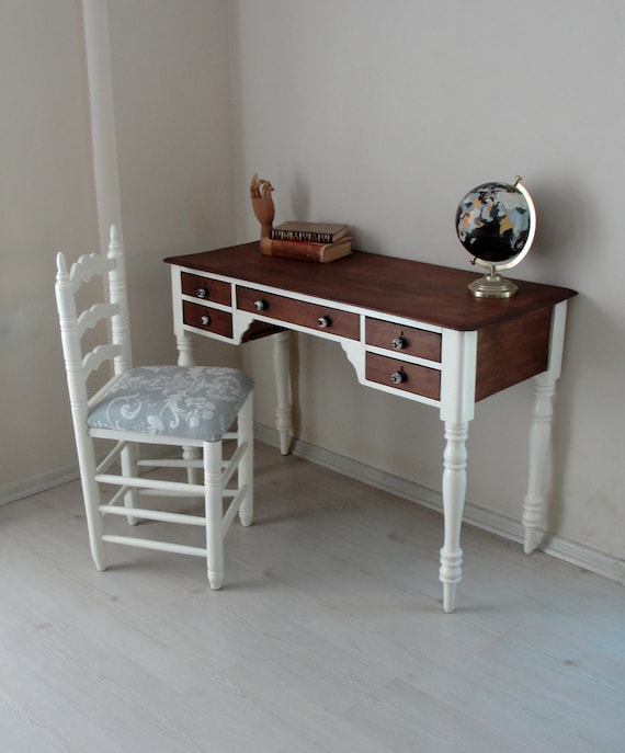 Escritorio vintage con silla, casa de campo francesa, escritorio de madera  de cerezo muebles vintage, estilo cabaña 1930s -  México