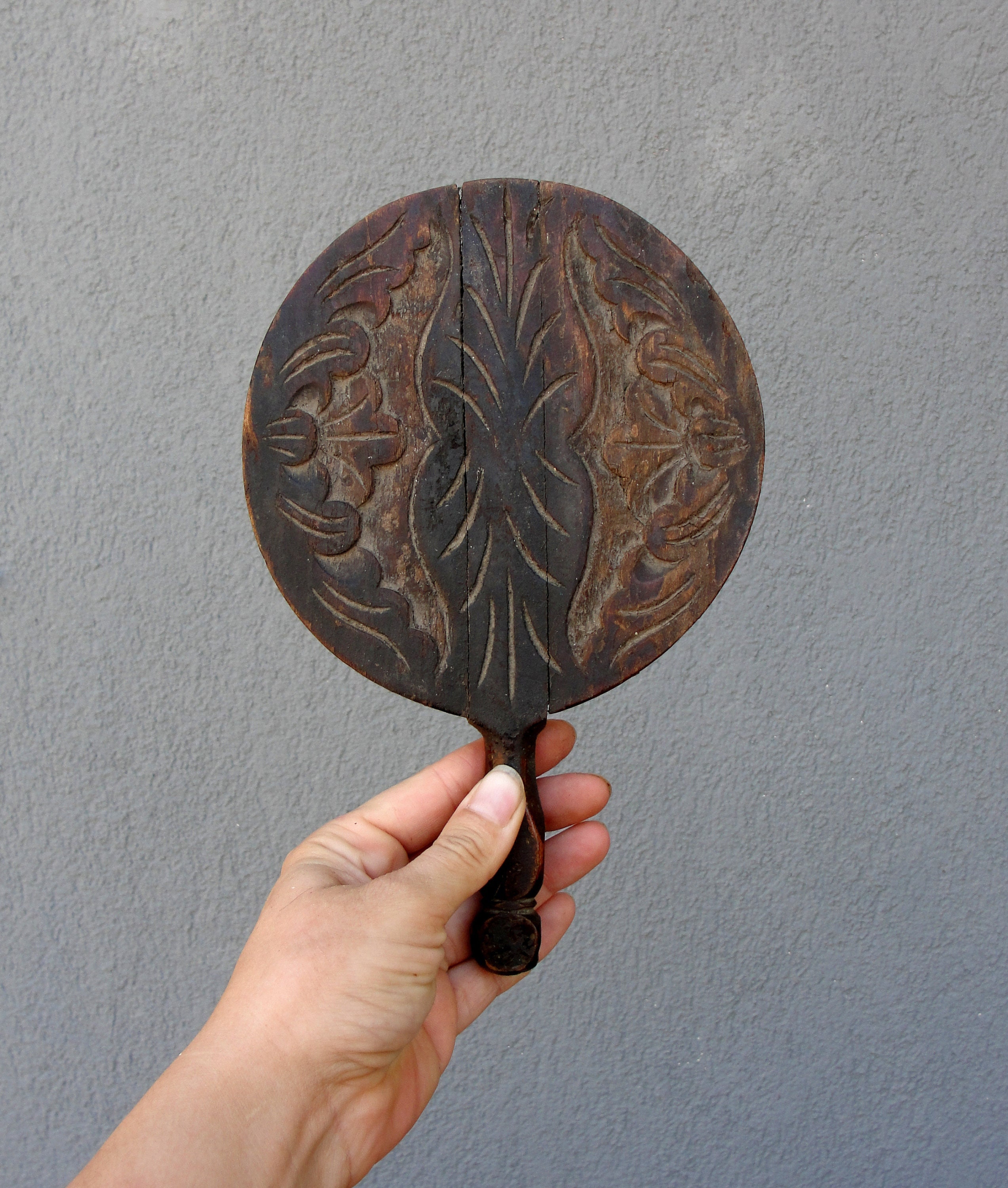 Miroir À Main Sculpté
