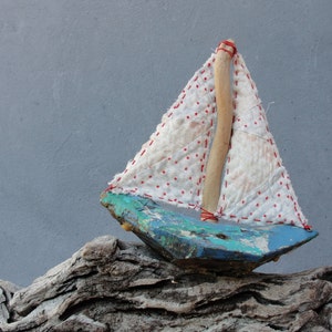 Stormy Seas Driftwood Boat Nautical Home Decor image 2