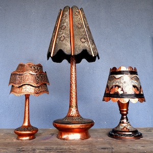 A1【used】傘立て 純銅製 Made In Italy COPPER100% Vintage Copper Lamp, Handmade Copper Table Lamp, Bohemian