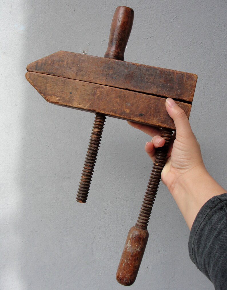 Tools Home Improvement Carpenter Clamps Antique Tool Handmade Tools Vice 1930's set of 3 Antique