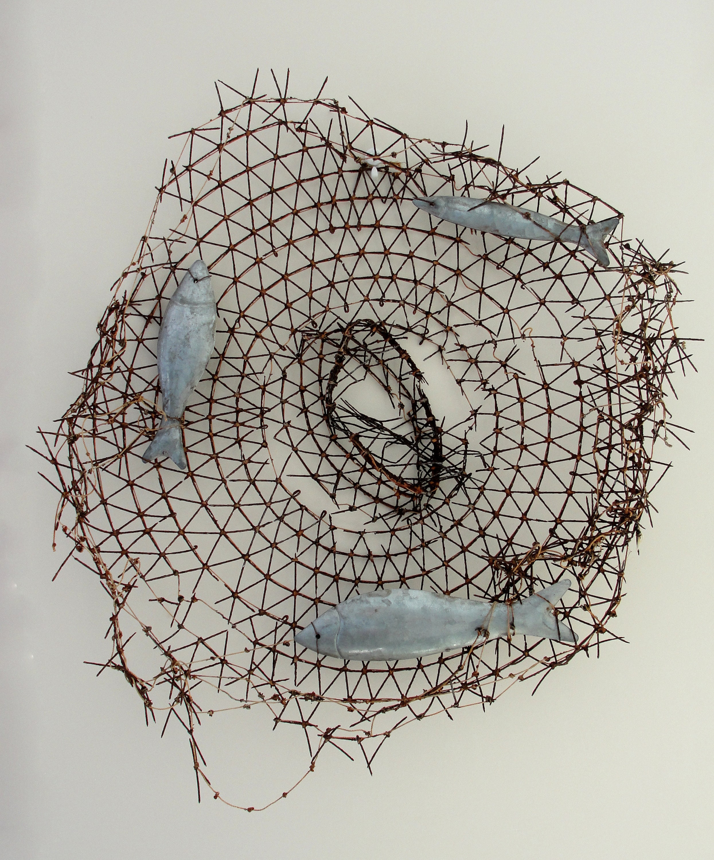 Ghost Net Art Installation, Fishing Net, Abstract Art, Beach Finds  Installation Fish Net, Rust Wall Hanging 