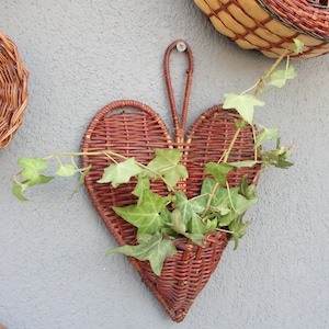 Vintage Wicker Wall Baskets Set Wicker Wall Art, Wicker Basket Wall Hangings, Boho Wall Decor, Vintage Handmade Baskets, Rustic Home decor