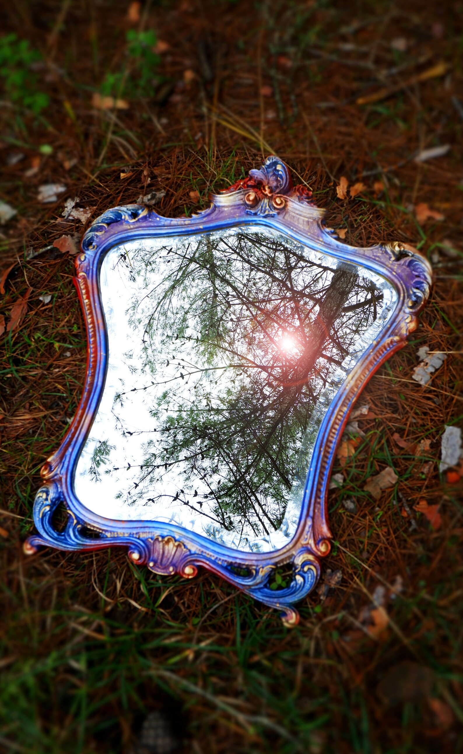 Vintage Rococo Mirror: Hand-painted Rainbow Frame, Made in Italy - Etsy