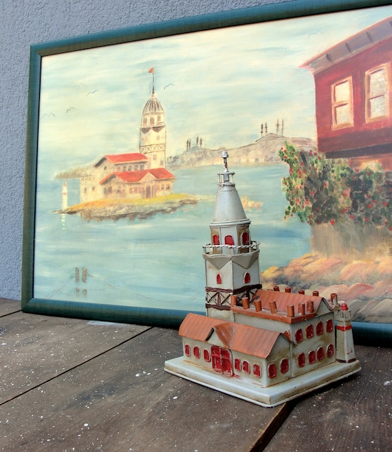 Vintage Metal Maiden S Tower Istanbul Kiz Kulesi Handmade Denmark - Istanbul Home Decor Vintage Metal Maiden S Tower Istanbul Kiz Kulesi Handmade Denmark - Istanbul Home Decor