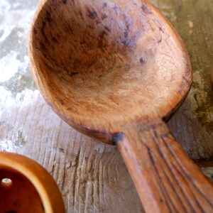 Vintage Wooden Spoons, Olive Spoons, Handmade handcarved Spoon, Set of Three pieces, Made in Turkey 1950s 80s image 5