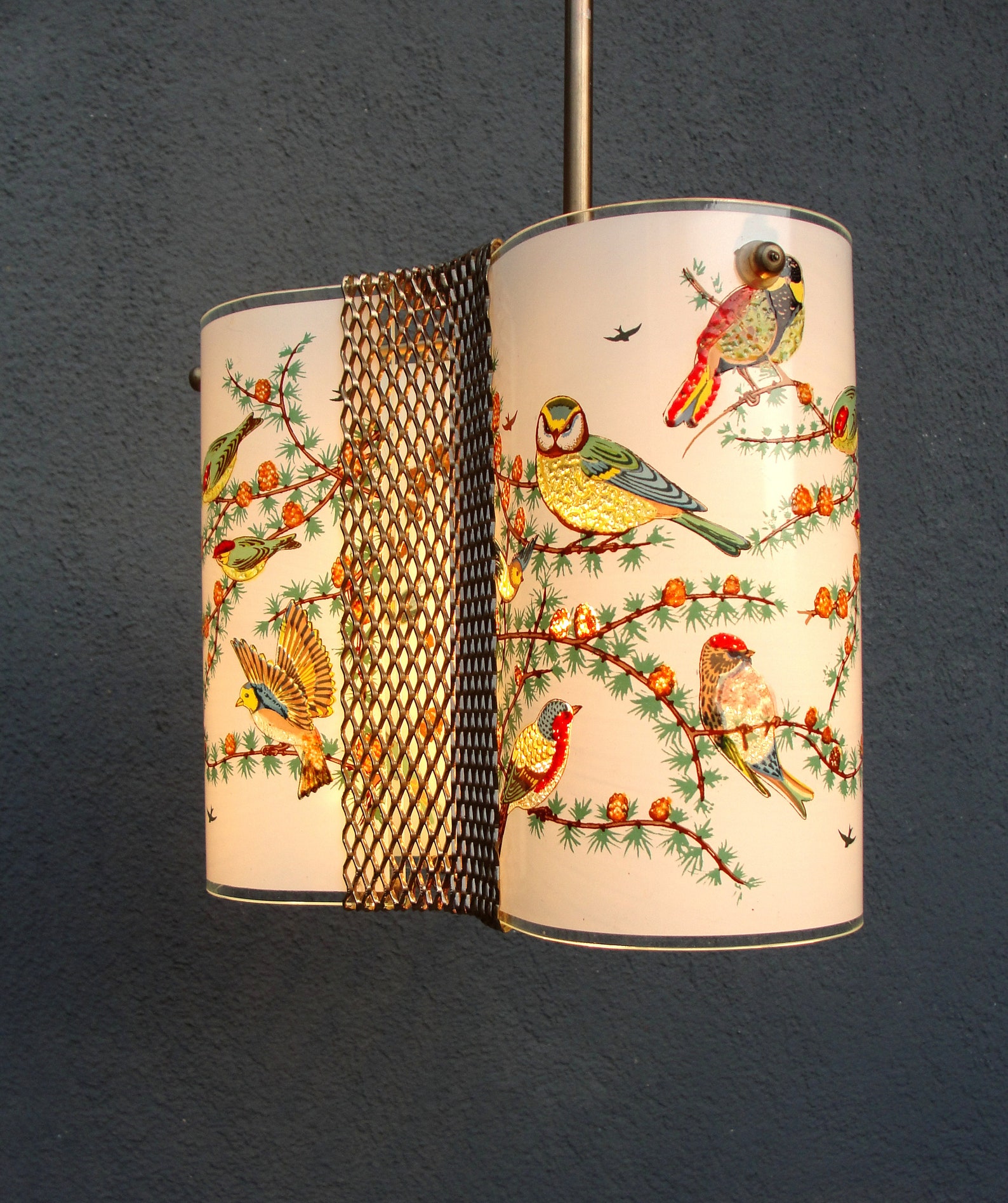 Midcentury Bird Glass Ceiling Light Art Glass Pendant Light Etsy
