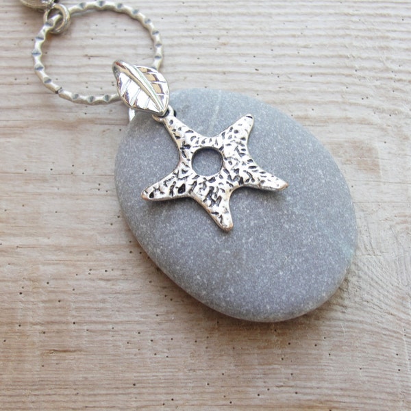 Pebble and Starfish Keychain / Bag adornment