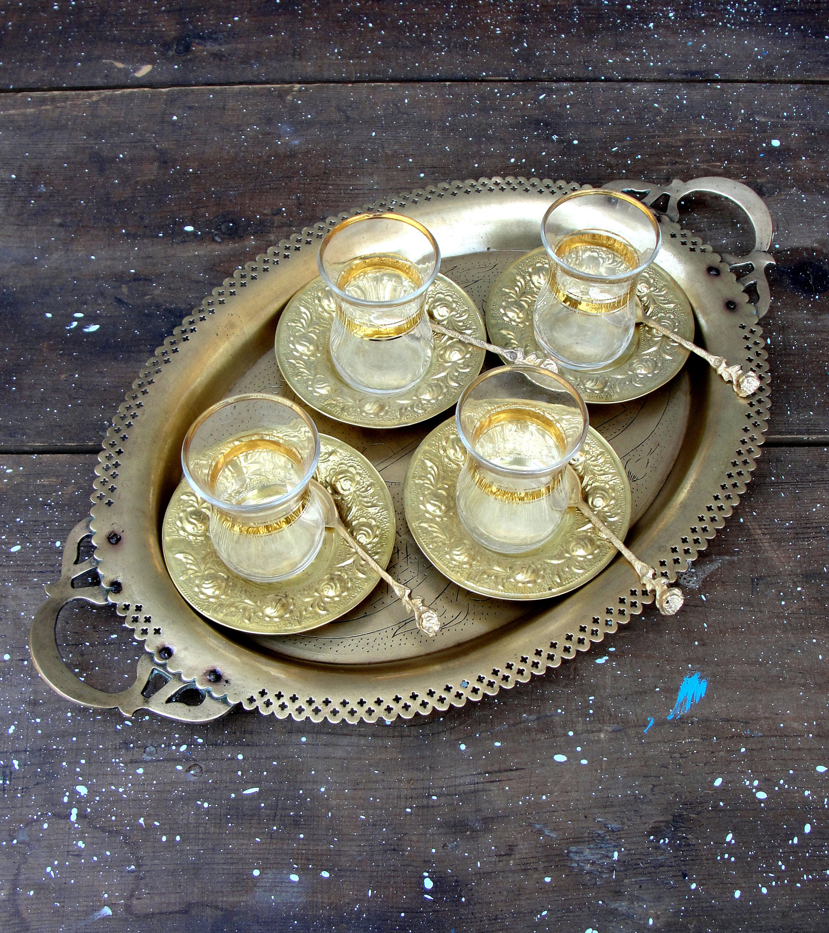 azucarero y café de 6 onzas bandeja BOSPHORUS Juego de 16 piezas de café árabe griego turco para hacer café con cafetera de cobre tazas platillo 
