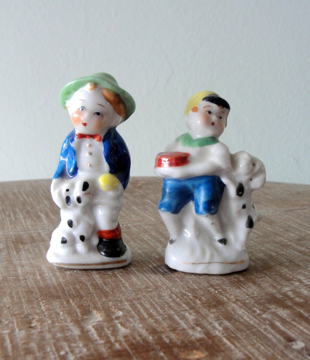 Vintage Japanese Figurines, Porcelain Set of 2, Made in Occupied Japan