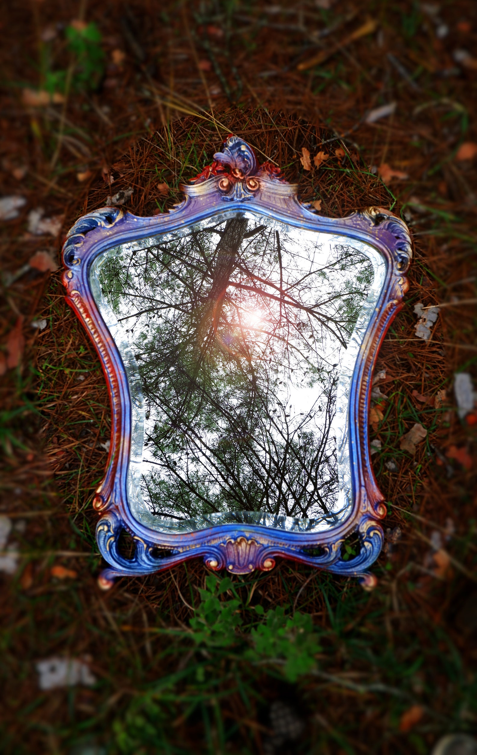 Vintage Rococo Mirror: Hand-painted Rainbow Frame, Made in Italy - Etsy
