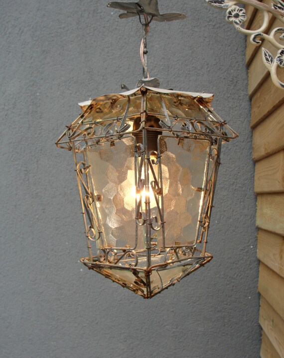 Lantern Wall Sconce Hand Made Lantern Lamp Vintage Metal Wall