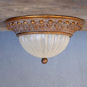 Vintage Colonial Flush Mount Ceiling Lamp: Ornate Globe Plafoniere