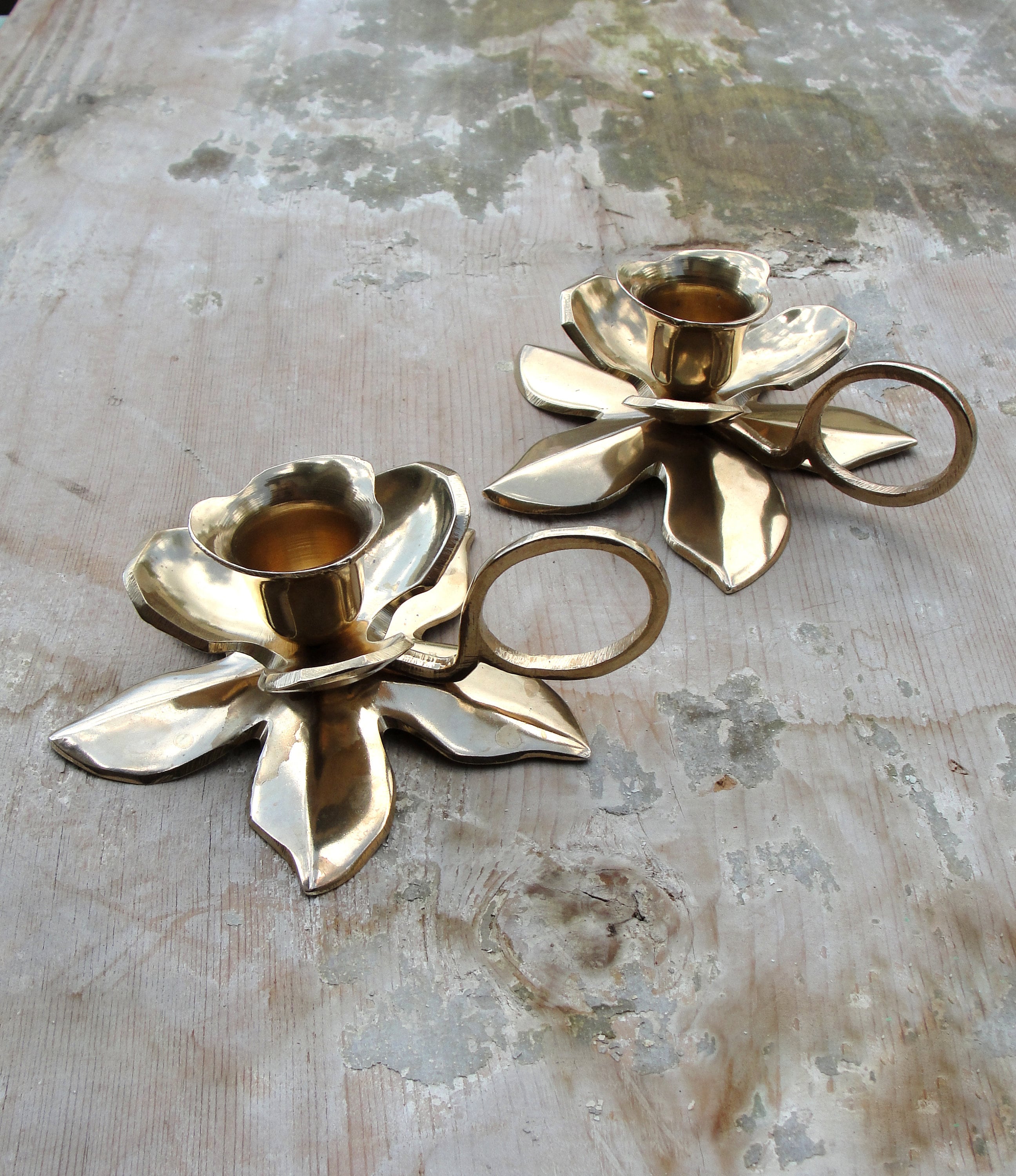 Brass Flower Candle -  Canada