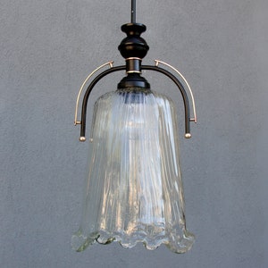 Handmade Glass Ceiling Light, Art Deco Style Glass Murano Pendant Light Lamp, Retro 1970s, Vintage, Lighting, Vintage 1970's image 6