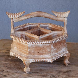 Vintage Holzkiste, handgemachte Holzkiste, Blumentopf, Organizer, 1960er Jahre