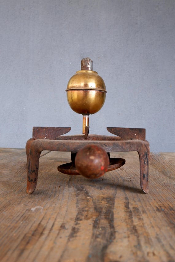 Vintage Primus Camping Stove: Brass Gas Burner, Mid-century Decor