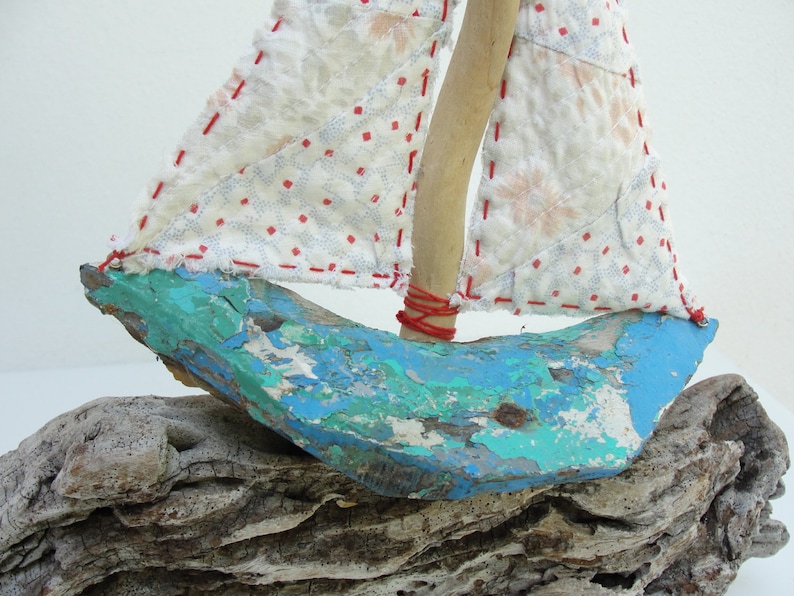 Stormy Seas Driftwood Boat Nautical Home Decor image 4