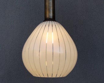Midcentury Glass Ceiling Light, Art Glass Pendant Light Lamp, Retro 1950s, Vintage,  Lighting, Vintage 1950's
