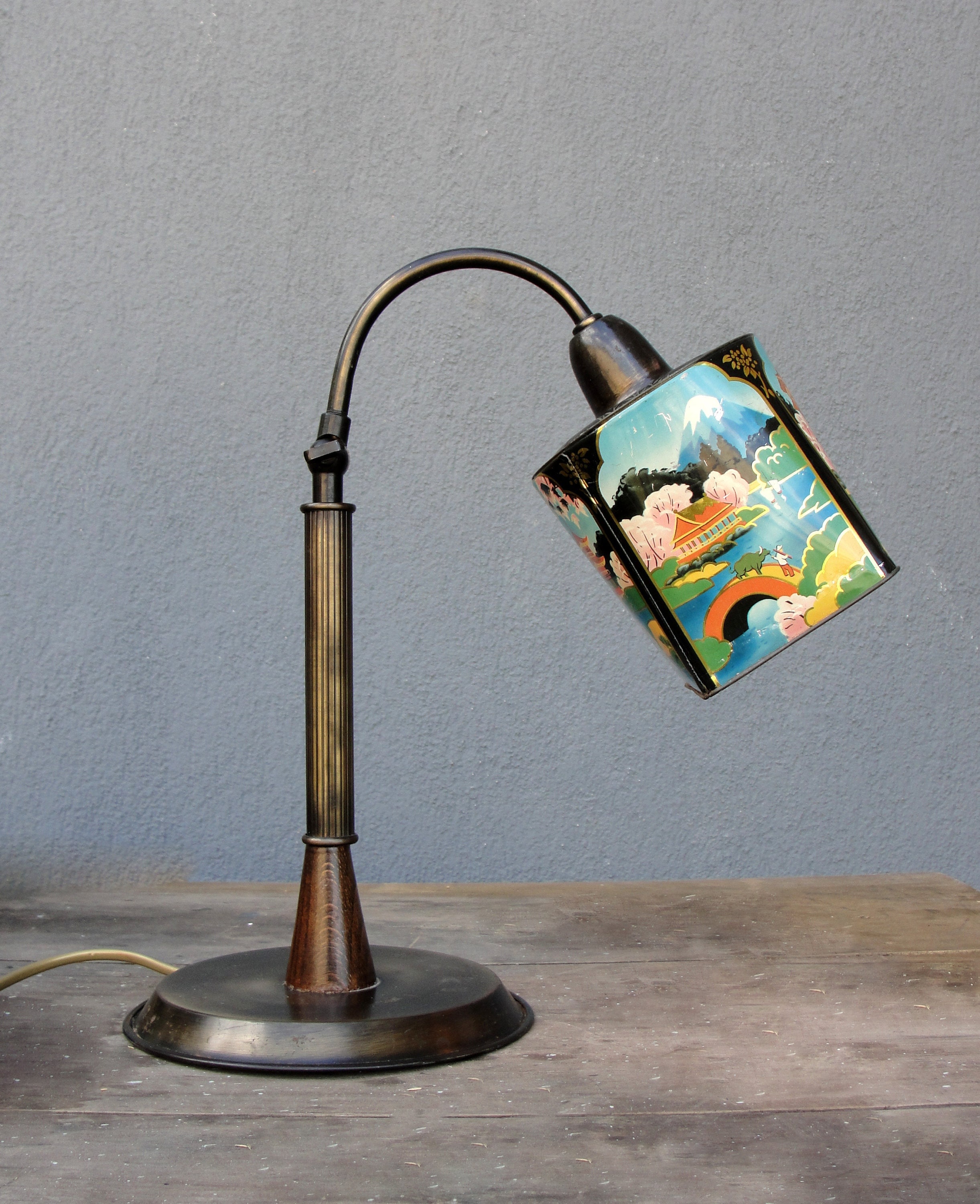 Vintage Tin Lamp Table Brass Lantern Lamp Handmade Lamp Etsy