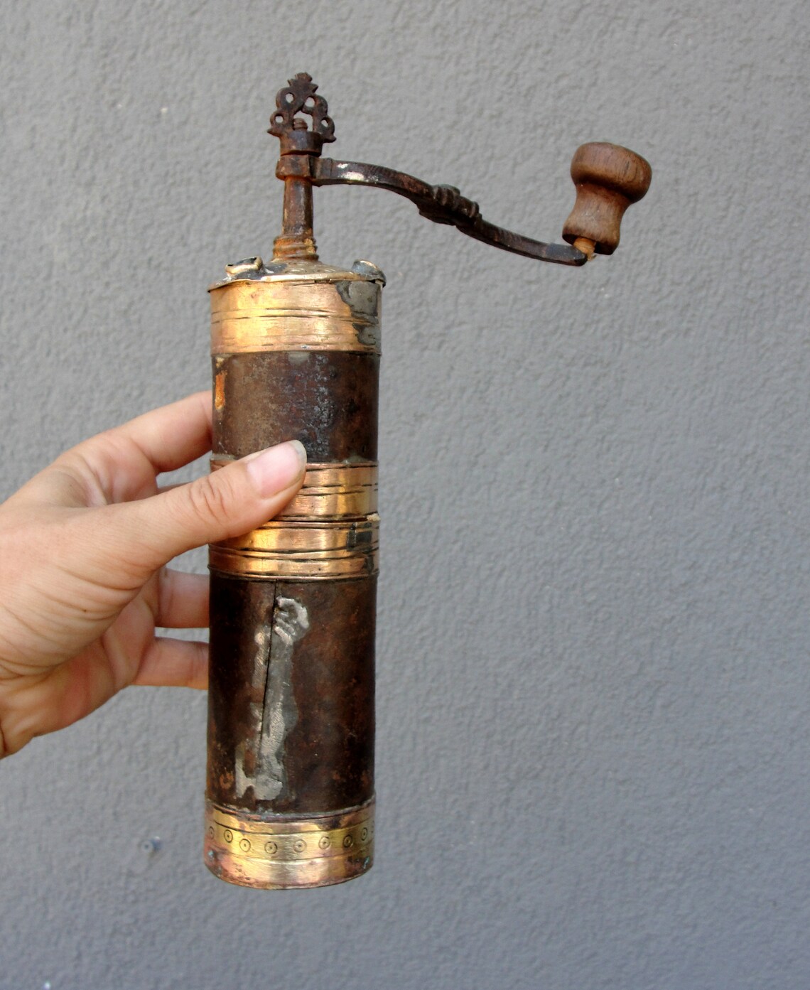 Vintage Turkish Coffee Grinder Ottoman Empire Brass Coffee Etsy