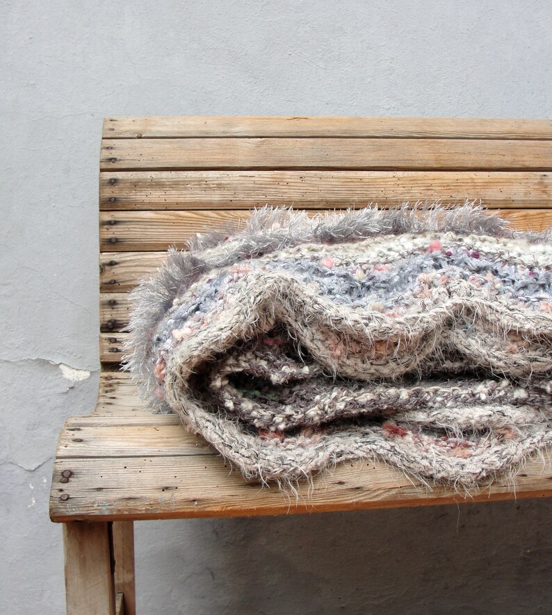 Hand Knitted Bedspread King Size Bed Throw Super Soft Couch Etsy