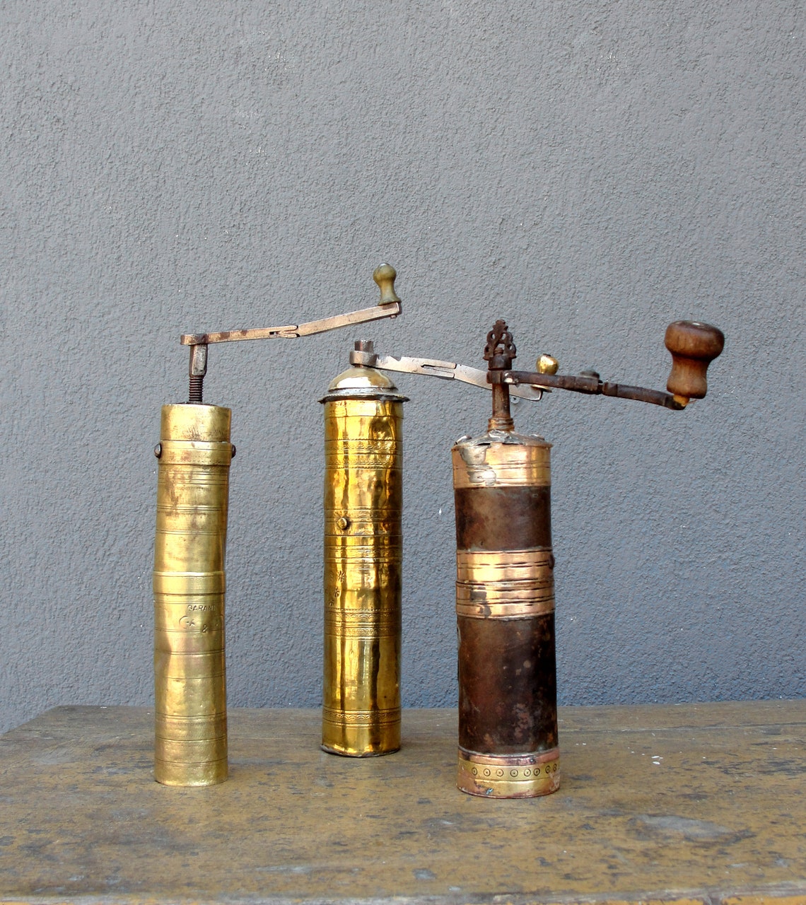 Vintage Turkish Coffee Grinder Ottoman Empire Brass Coffee Etsy