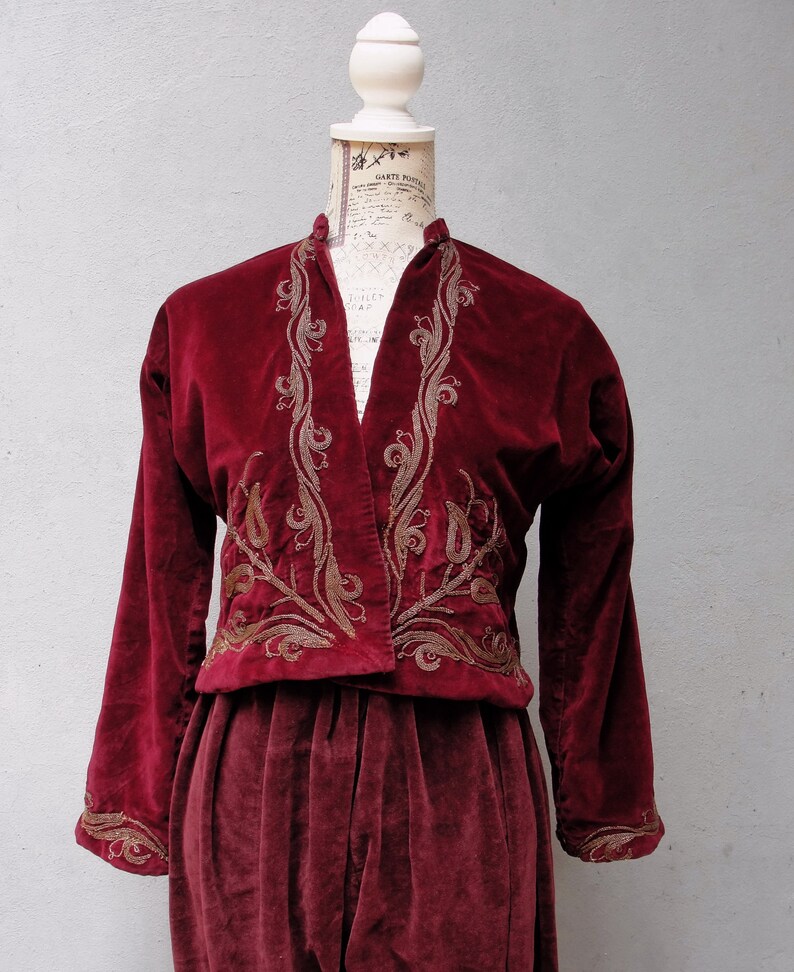 Antique Embroidered Ottoman Shalwar and Jacket Set Gold Gilt Etsy