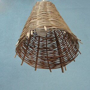 Basket Pendant Light, Beach Finds, Beach Cottage, Rustic Ceiling Bamboo Light, Basket Home Decor, Swag Hanging Light image 2