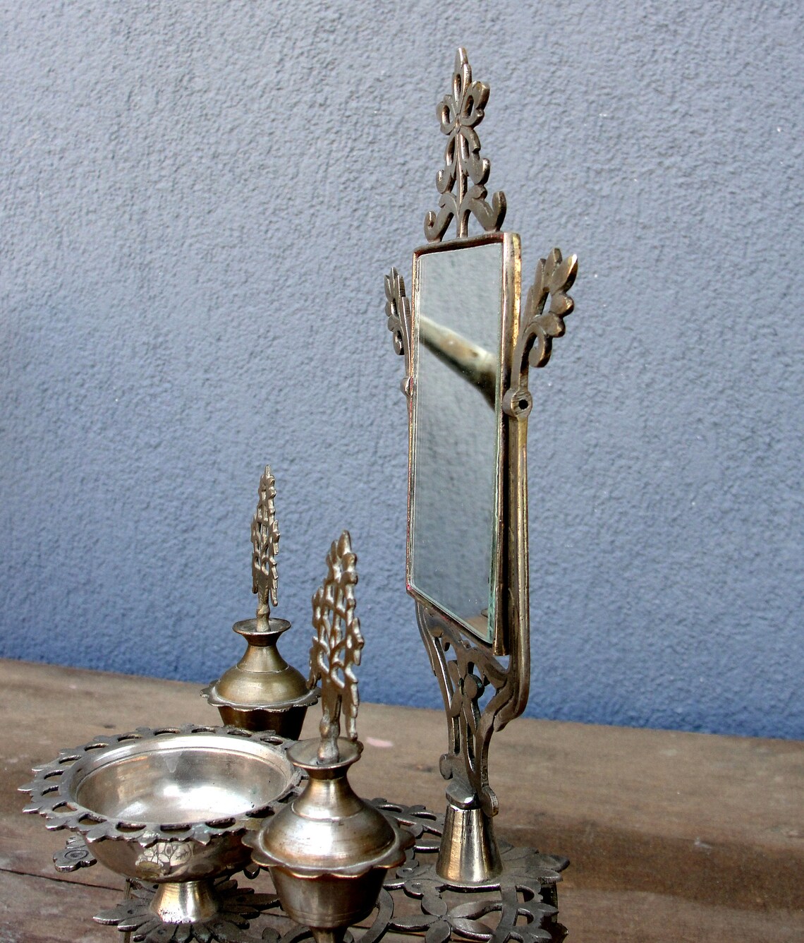 Vintage Boudoir Mirror 1920's Kohl Makeup Standing Table Etsy