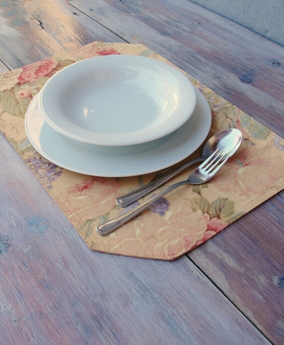 Floral Placemats Shabby Chic Tableware set of 8 Floral and Etsy