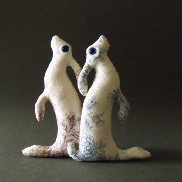 Baby Hare Precious        Moon Gazing Hare Soft Sculpture  RESERVED for Marion