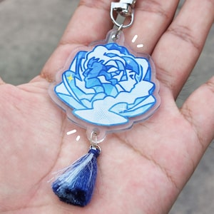 Arcane: Jinx & Ekko keychain, league of legends, blue rose pendant, fan of arcane