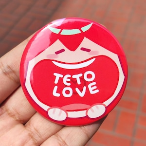 Kasane Teto from Vocailod / Pin back buttons for Kasane Teto fans, Aesthetic Pin Back Button, Teto Lover, Teto Fan, Vocailod fan, Teto ITA