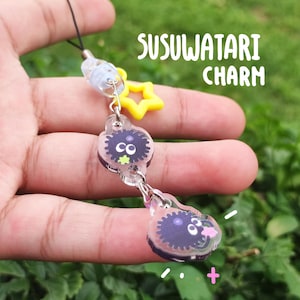 Susuwatari Phone Charm from Studio Ghibli, anime, cute, kawaii, phone accessories