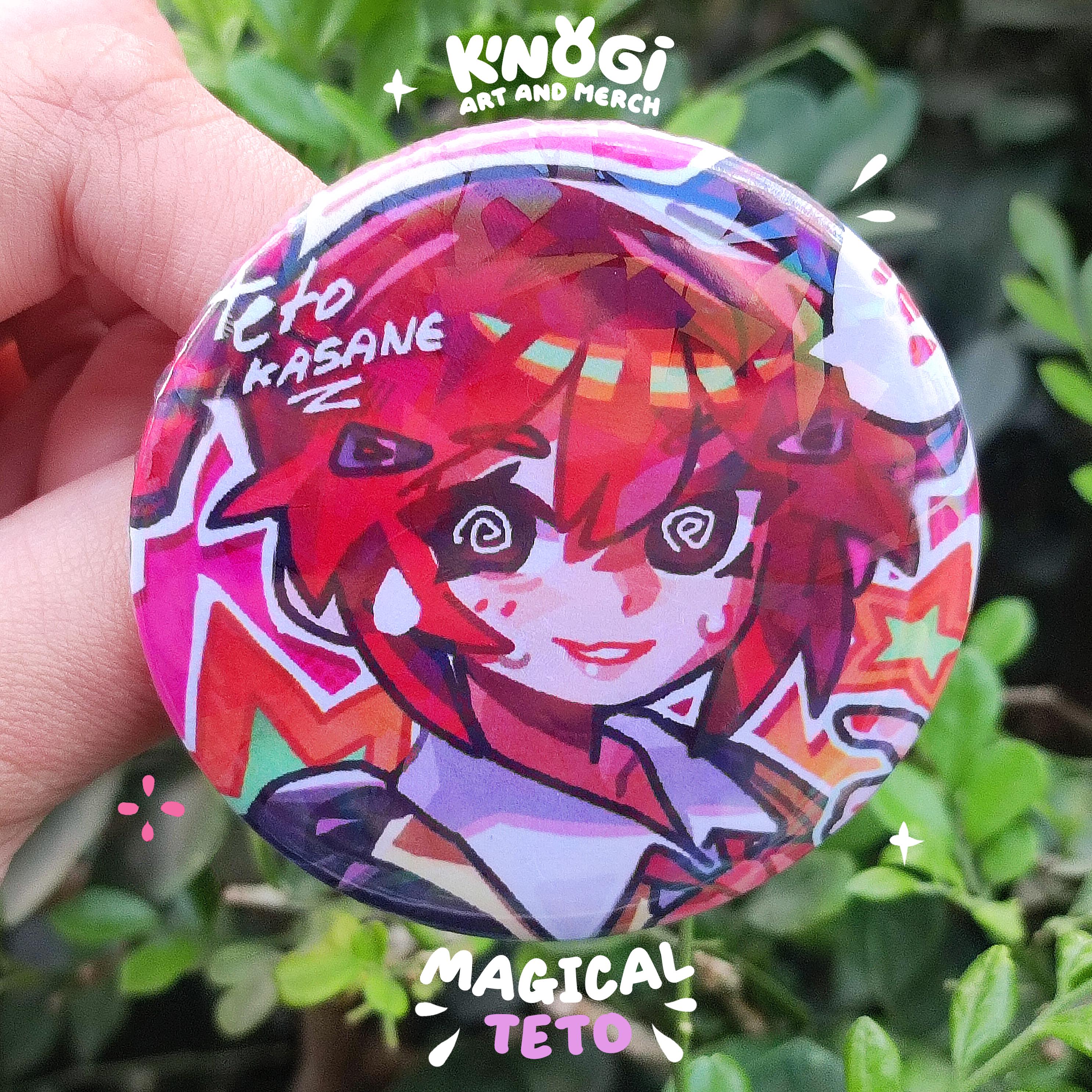 Kasane Teto Pin Button, Holographic (58mm), Vocaloid - Etsy