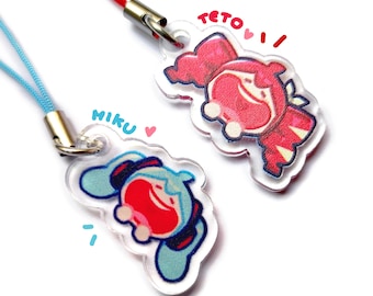 Miku and Teto ITA Acrylic Phone charm, VOCAILOD