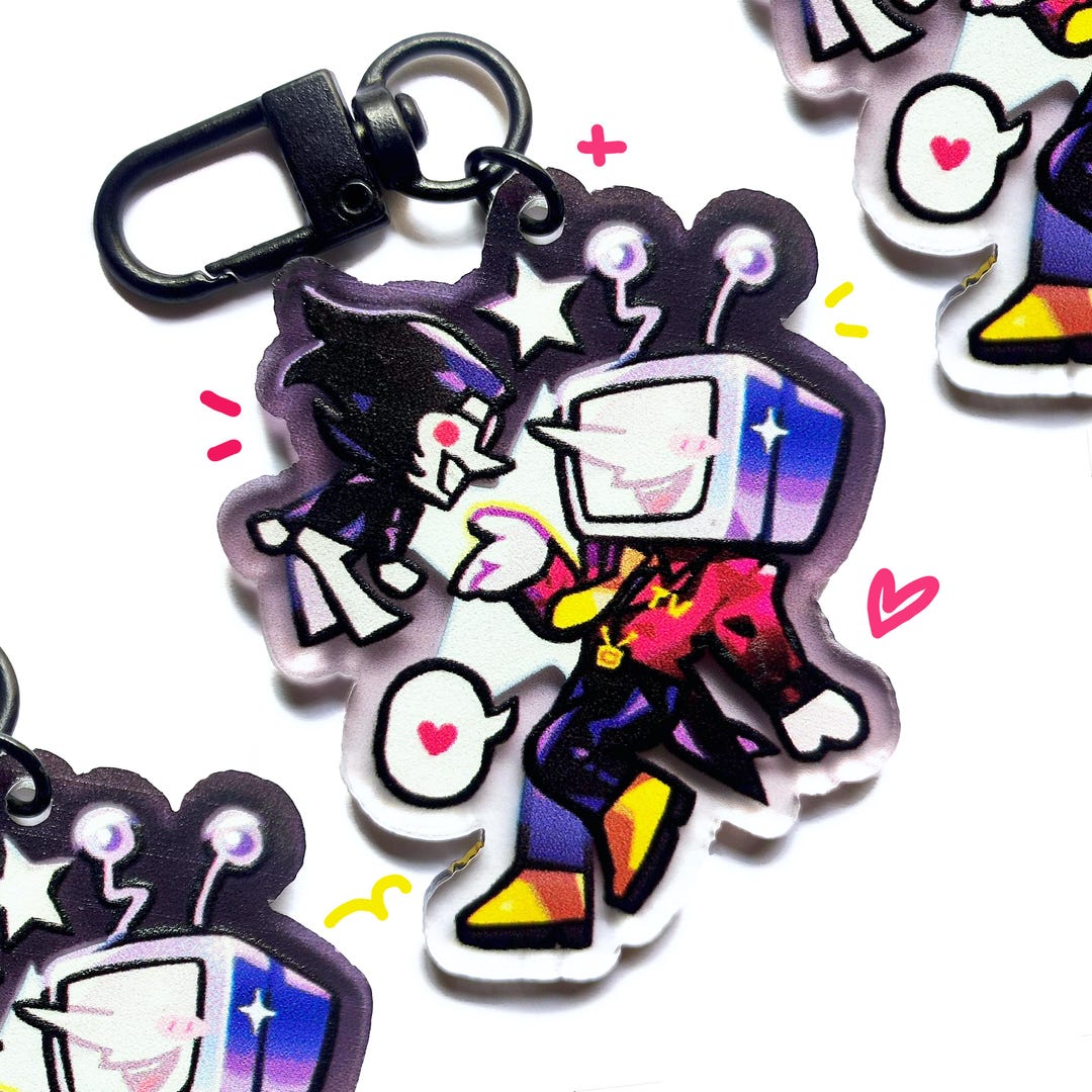 Spamtenna, Spamton & Tenna Deltarune Keychain - Etsy