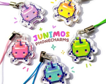 Junimos Acrylic Phone Charms from Stardew Valley, Farm game, colorful