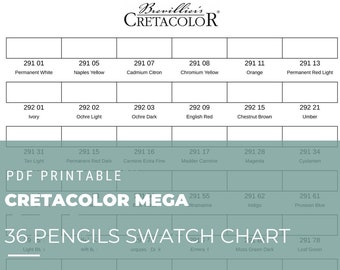 Creatacolor Mega 36 Pencils Swatch Chart