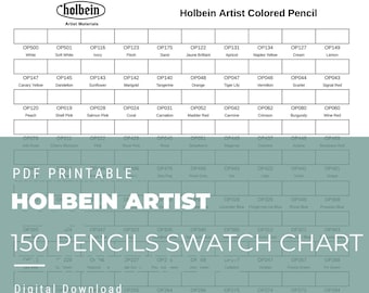Holbein Artist 150 Pencils Swatch Chart