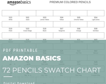 Amazon Basics 72 Pencils Swatch Chart