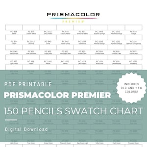 Prismacolor Premier 150 Pencils Swatch Chart