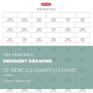 Nuancier Derwent Drawing, 72 crayons